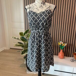 Madewell Size 4 Sleeveless Leaf Print Dress Elastic Waist Casual Summer‎